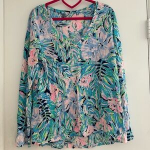 Lilly Floral Long Sleeve Top, L